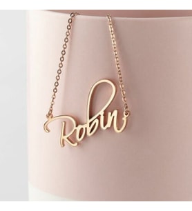 İsimli Rose Renk 925K Gümüş Kolye