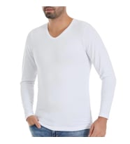 6 Adet Yıldız Erkek Modal Uzun Kollu T-Shirt Fanila Beyaz 340