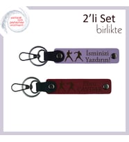 Güçlü Duruşu Taşıyan Hediye, Combat Desenli, İsme Özel Yazılı Anahtarlık, Mor Menekşe-Bordo