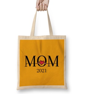 LOVE MOM Mothers Day 2021 Bez Çanta Uzun Saplı