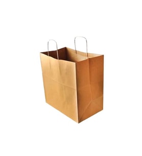 Burgu Saplı Kraft Kağıt Çanta 31x20x33 cm - 25 Adet