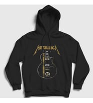 Presmono Unisex Siyah Guitar Metallica Kapüşonlu Sweatshirt 66670tt