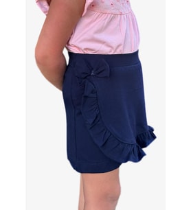 Breeze Kız Çocuk Etek Şort Fırfırlı Fiyonklu 1.5-5 Yaş, Lacivert