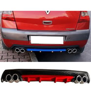Renault Megane 2 Kırmızı Difüzör Çiftli Yuvarlak Egzoz Görünümlü D Tip Difizör 2002 - 2009