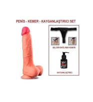 Yeni Nesil Çift Katmanlı Belden Bağlamalı 25 cm Realistik Dildo Penis