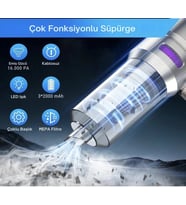 Araç İçi Kablosuz Şarjlı Mini Süpürge ve Üfleme Fan Cs59 Plus Max