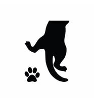 Sıkışan Kedi Klozet Sticker Siyah 15x20 cm