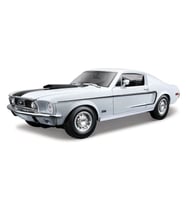 1968 Model Ford Mustang GT Cobra Jet 1:18 Ölçekli Beyaz Renkli 30 Cm