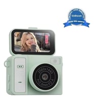 2k Mini Dijital Retro Video Kamera Flaşlı Dijital Vlog Mini Fotoğraf Makinesi Türkçe Menü Yeşil