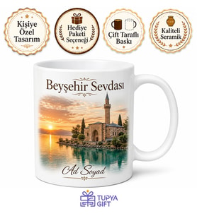 Beyşehir Gölü ve Eşrefoğlu Cami Hatıra Kupa Bardak Hediye Porselen