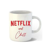 NETFLİX AND CHİLL BASKILI SERAMİK KUPA BARDAK (Beyaz)