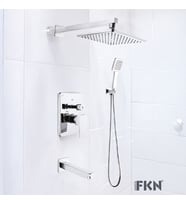 FKN Kare Ankastre Banyo Bataryası 3 Yönlü (Krom)