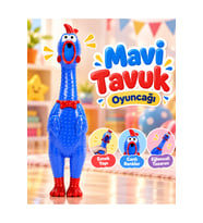 Sesli Çığlık Atan Tavuk Oyuncak 32 cm - Mavi