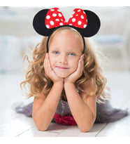 Kırmızı Fiyonklu Minnie Mouse Taç Fare Tacı Kafa Bandı