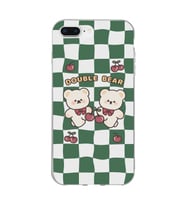 Iphone 7 PLUS - 8 PLUS Uyumlu Double Bear Tasarımlı Şeffaf Telefon Kılıfı
