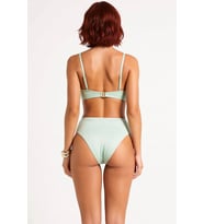 Kadın Bikini Takımı Ayarlanabilir Askılı Kaplı Yüksek Bel Simli Örme Balensiz Aksesuarlı Regular