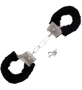 Peluşlu Metal Fantezi Kelepçe Siyah