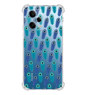 PrintiFy Xiaomi Redmi Note 12 Pro 5G Nazar Boncuğu 4 Baskılı Şeffaf Köşe Korumalı Antişok Kılıf