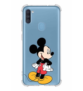 Samsung Galaxy M11  Köşe Korumalı Antişok Kapak Mickey Mouse Tasarımlı Şeffaf  Kılıf
