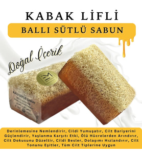 Doğal Kabak Lifli Ballı Sütlü Sabun Yaşlanma Karşıtı Etki Cilt Bariyerini Güçlendirir Nemlendirir
