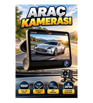 Çift Kameralı Araç DVR – 4 İnç LCD Ekran, 1080P, 170° Geniş Açı ve G-Sensör
