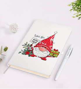 BK Gift Kişiye Özel Yılbaşı Mutlu Yıllar Tasarımlı Beyaz Defter ve Kalem Seti - 8