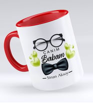 BK Gift Kişiye Özel Canım Babam Tasarımlı Kırmızı Kupa Bardak - Model 5