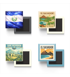 Buzdolap Magnetleri - El Salvador San Salvador - 4'lü Set Magneti