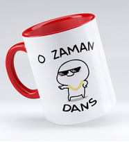 Bk Gift O Zaman Dans Tasarımlı Kırmızı Kupa Bardak - Model 1