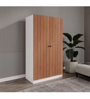 ESEN 2 KAPILI 6 BÖLMELİ BAMBU-BEYAZ ELBİSE DOLABI