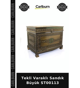 Özel Üretim Dekoratif Ev Aksesuarı Çeyiz Tekli Varaklı Sandık Büyük ST00113