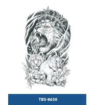 TBS-8630 ORTA BOY KRAL ASLAN VE YAVRULARI DESEN GEÇİCİ DÖVME-TATTO