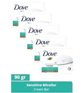 Dove Beauty Cream Bar Micellar Hassas Ciltler İçin Nemlendirici Etkili 90 g x5