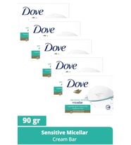 Dove Beauty Cream Bar Micellar Hassas Ciltler İçin Nemlendirici Etkili 90 g x5