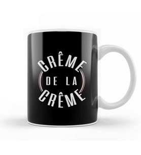 French Slogan Creme De La Creme Kupa Bardak Porselen