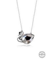 Swarovski Crystal Kadın Beyaz Kuğu Gümüş Kolye