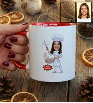 Kişiye Özel Karikatürlü Aşçı Kupa Bardak Aşçılar Günü Hediyesi