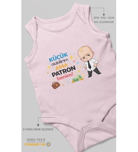 Küçük olabilirim ama patron benim Sıfır Kollu Bebek Body