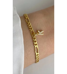 Kalın Figaro Bileklik 925 Ayar (Gold)