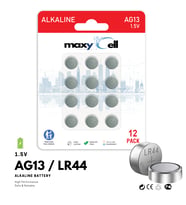 MaxyCell 12 Adet AG13 LR44 1.5 V Düğme Pil
