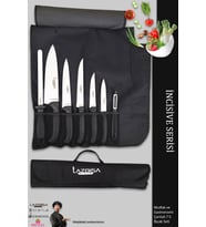 Lazbisa İncisive Serisi Çantalı 7 Li Mutfak Bıçak Seti Gastronomi Bıçak Seti 7 Li ( Mft-690)