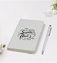 BK Gift Kişiye Özel İsimli 9x14cm Beyaz Defter ve Kalem Hediye Seti - Model 6