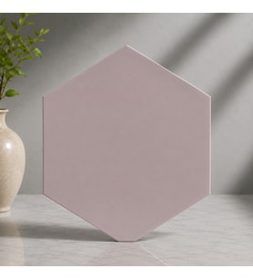 Armada Çini 15x17 Cm Düz Açık Pembe Altıgen Seramik