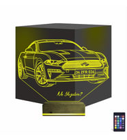 Luvivia Spor Araba Mustang Kişiye Özel 3D Lamba - Masa Gece Lambası