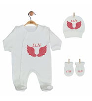 Pia Baby Gl 2205 İsme Özel Üçlü Tulum Set