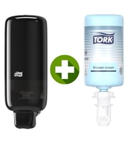 1 Ad. Tork Sabun Dispenseri Siyah 561508 + 1 Litre Tork El, Saç ve Vücut Banyo Duş Kremi  Hediyeli