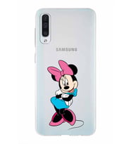 Samsung Galaxy A50  Kapak Minnie Mouse Tasarımlı Şeffaf Silikon Kılıf