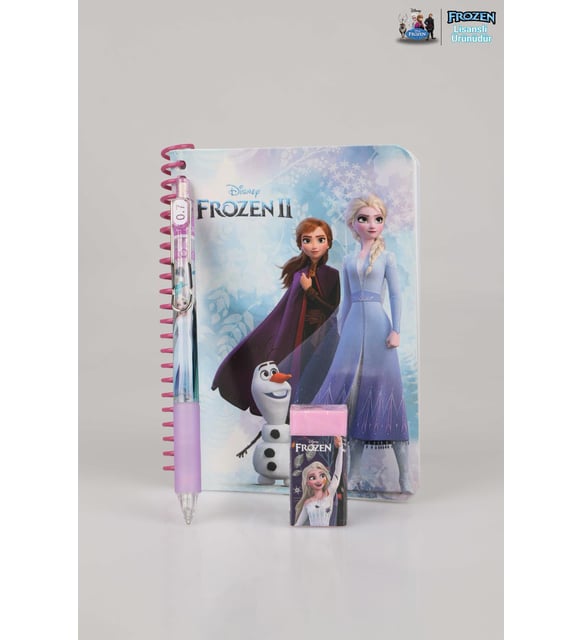 LİSANSLI ELSA FROZEN ÇİZGİLİ BLOKNOT , VERSATİL UÇLU KALEM 0.7 mm