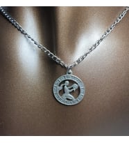 Orora Gümüş Renk 22mm Başak Burcu Figürlü Kolye
