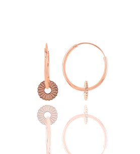 Söğütlü Silver Gümüş rose papatya  halka küpe